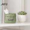 Pen Holder Wrinkled Paper Bag with Animal Decor, Resin Desk Cup Organizer & Succulents Planter, Cute Stationery Gift for Students Office Soft