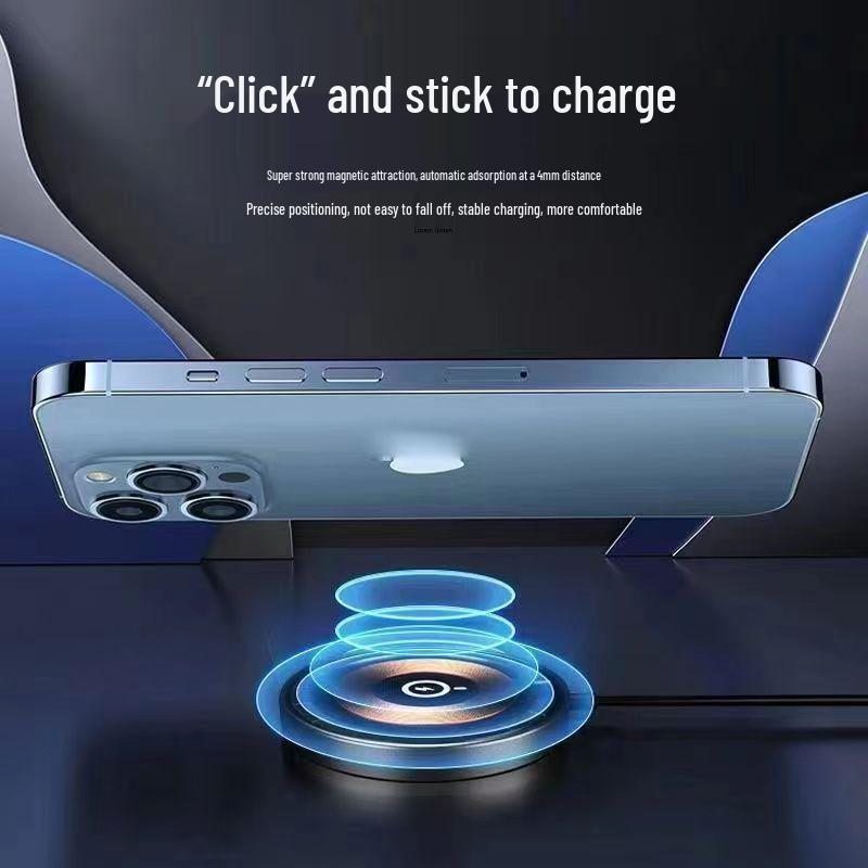 Magnetic 50W Wireless Charger for Apple, Huawei, Samsung, and Android Devices