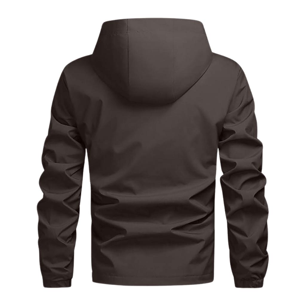 Modische Herrenjacke mit Kapuze und vielen Taschen, locker geschnitten