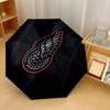 Detroit Red Wings Print Auto 8?Ribs Folding Umbrella Wind Resistant Lightweight Automatic Umbrella For Daily Travel