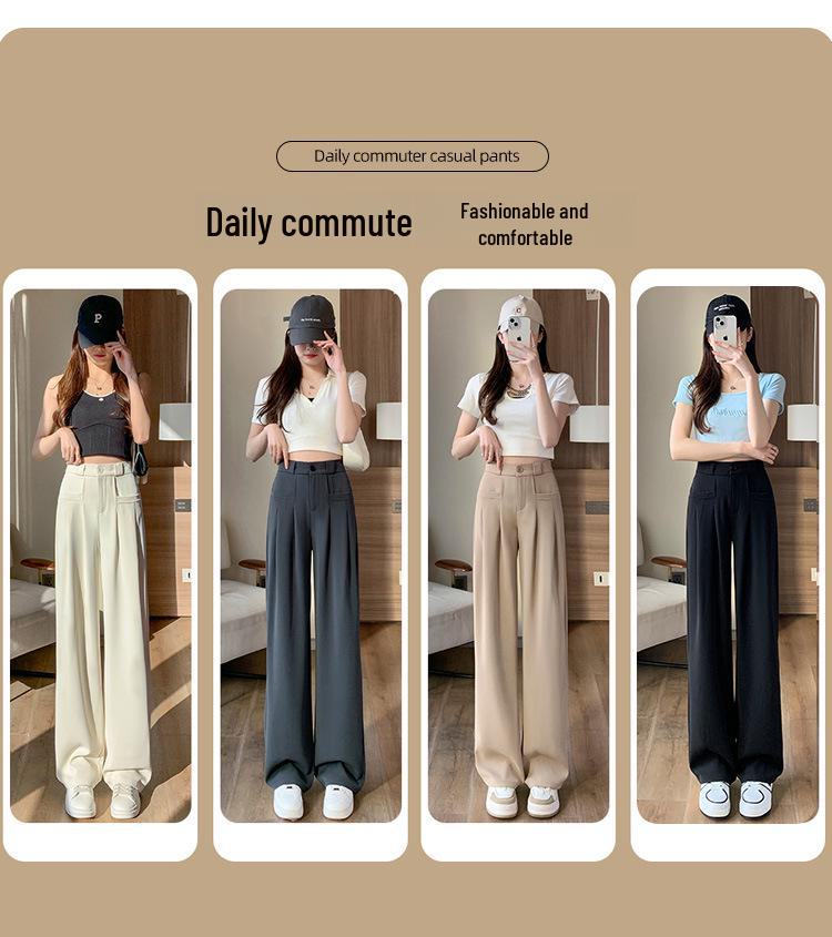 Pantaloni drapați cu talie înaltă pentru femei, cu croi larg, 2024 - Ediție primăvară/toamnă