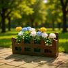 1Pcs Garden Lifelike Artificial Flower Miniature Potted Plants Decoration 1:12 Scale Dollhouse Simulated Rose Flowers Ornament