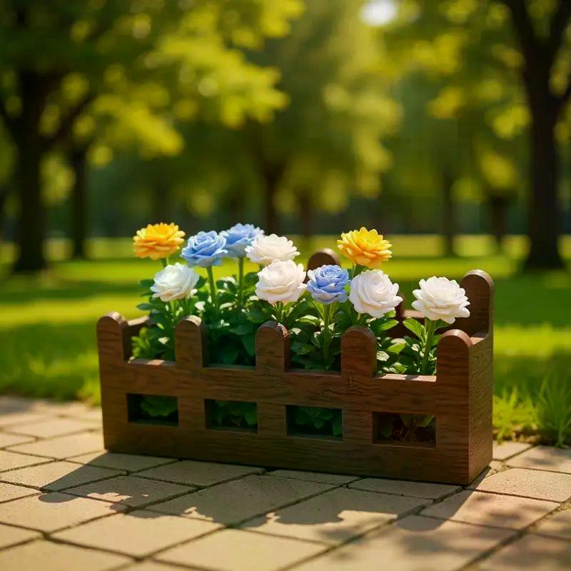 1Pcs Garden Lifelike Artificial Flower Miniature Potted Plants Decoration 1:12 Scale Dollhouse Simulated Rose Flowers Ornament