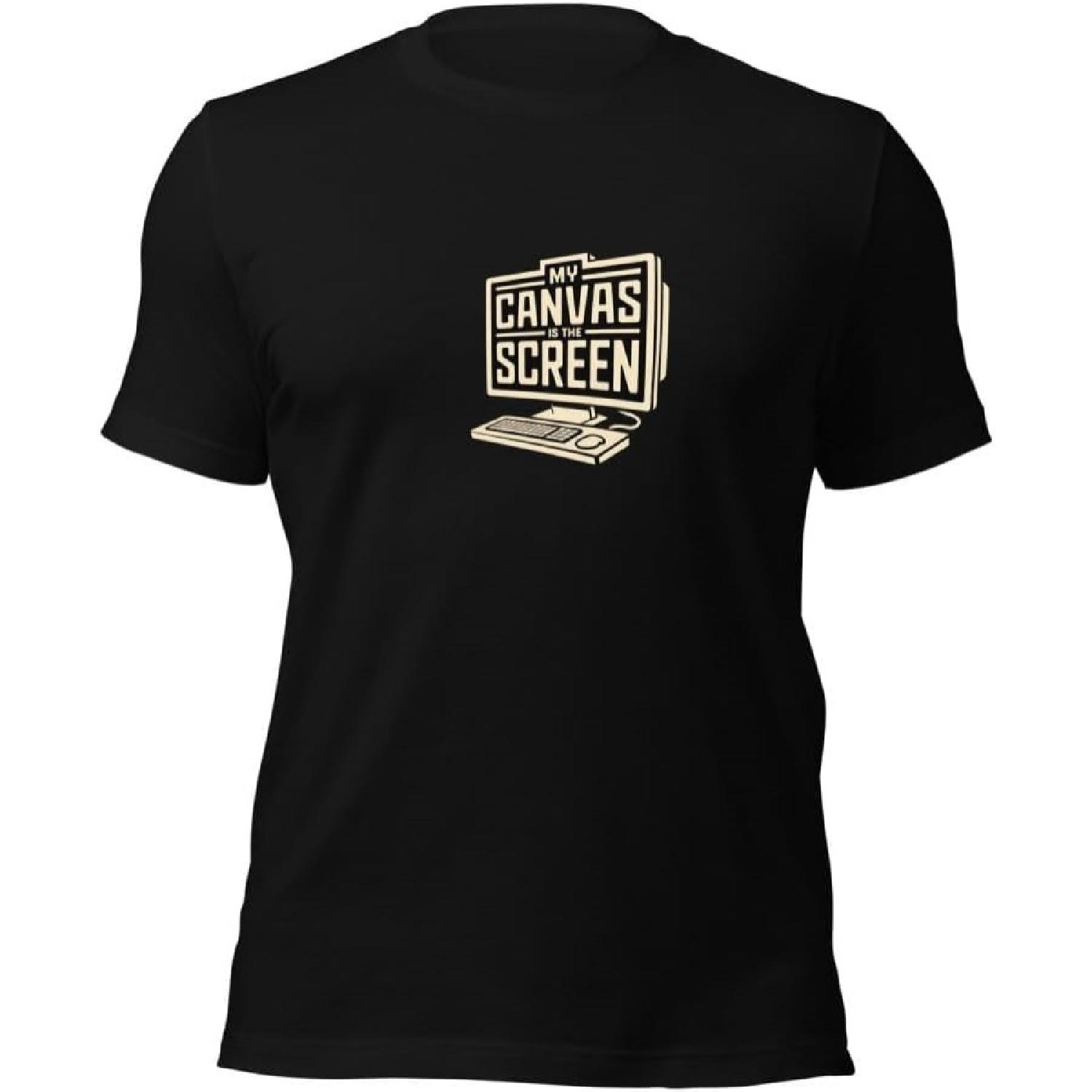 

Game Dev Canvas Screen T-Shirt _ Programmer Coder Apparel _ Creator Design Tee _ Gift for Developers XXXXXL чорний