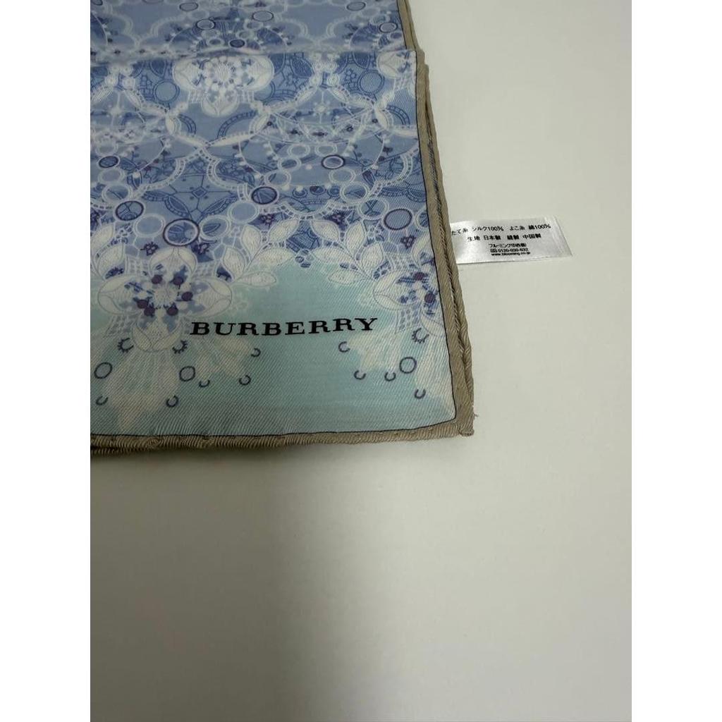 Used BURBERRY Handkerchief Blue Floral Pattern