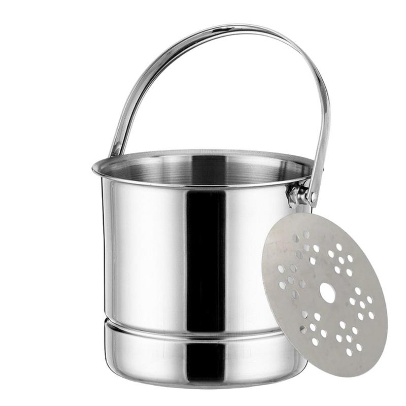 1L Ice Bucket Double Wall Strainer with Handle Home Bar Parties Chilling Beer Champagne Stainless Steel Cooler Buckets
