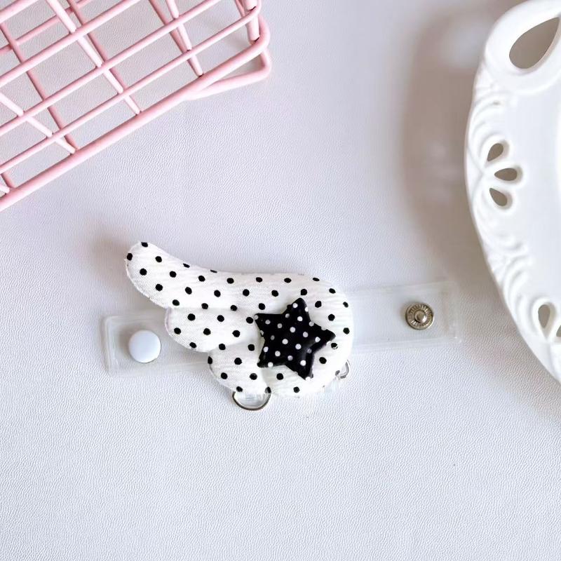 Cute Plush Phone Extension Buckles With Lovely Star Heart Wing Design For Keychain Photocard Holder Decor