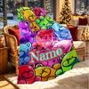 Custom Name Personalized Care Bears Print Blanket, Home Decor, Bedroom, Sofa, Camping, Couch, Gifts for Birthday Christmas
