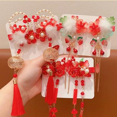Tassel Chinese New Year Headwear Bow Ancient Style Hairpin Sweet Hanfu Hairpin  Baby