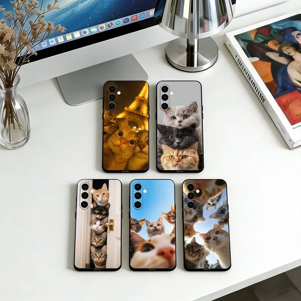 The Cat Crew Phone Case Black Silicone Soft For Samsung Galaxy A73,A72,A71,A70,A53,A52,A51