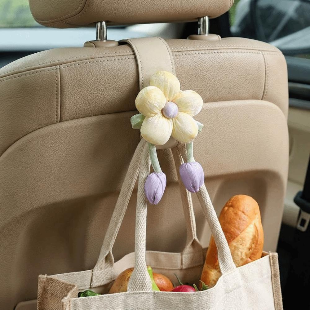 Space Saver Car Back Seat Hooks Leather Car Hanging Hook Automotive Storage Hanger Family Car