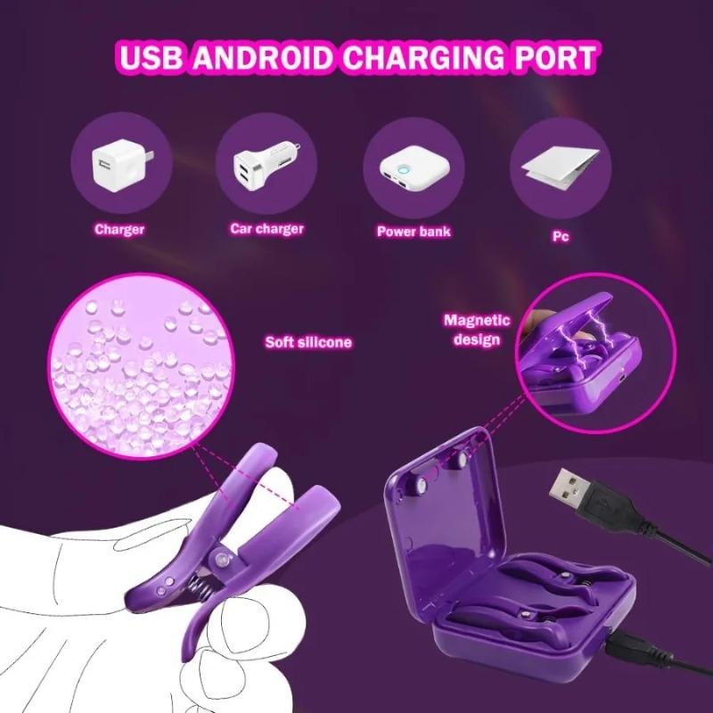 APP-Controlled Nipple Vibrator–Wireless Vibrating Clamps with Remote,Breast Massager&Clitoral Stimulator for Women,Couples Play