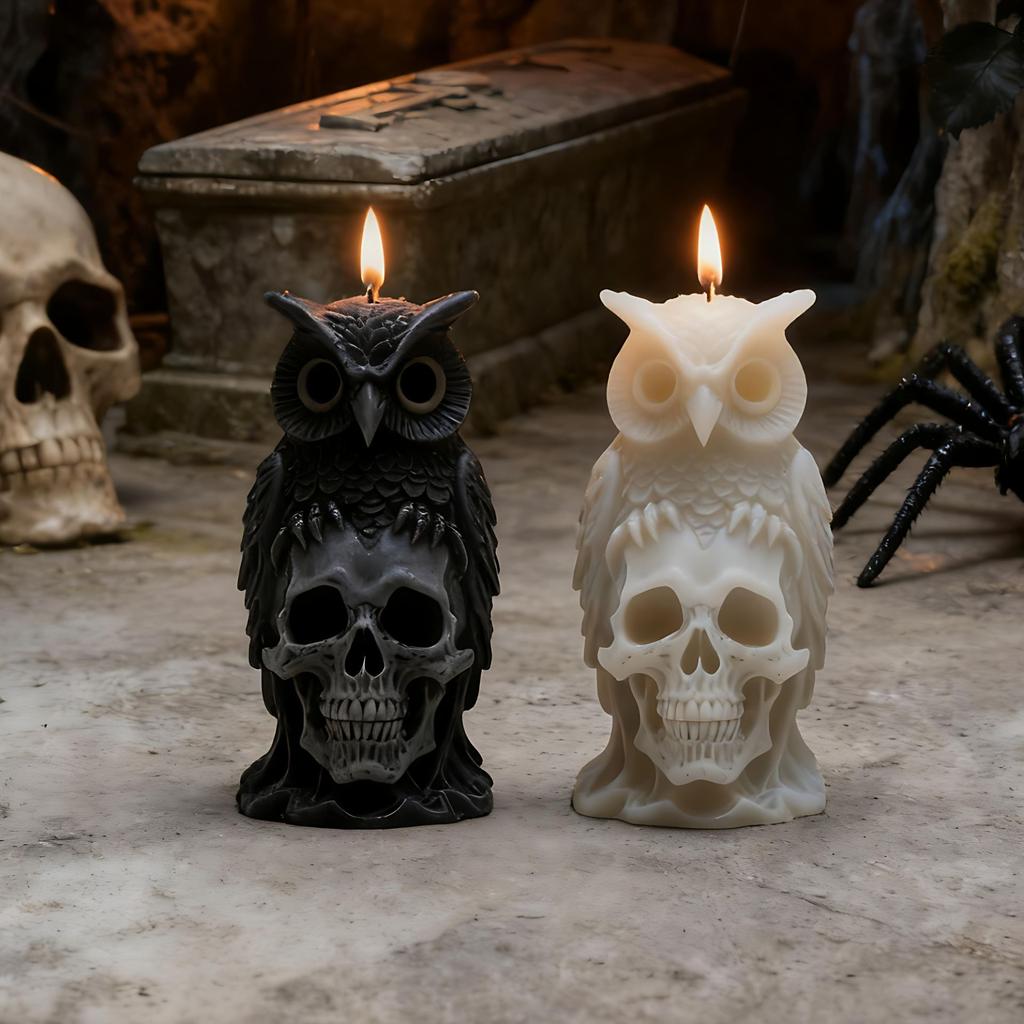 Owl Silicone Mold Diy Skull Candle Mold Creative Candle Mold Approx 11.5 X 6 Cm For Gifts Halloween Parties Diy Crafts