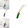 Elegant Geometric Alloy Pendant Necklace With Colorful Natural Stones For All Occasions