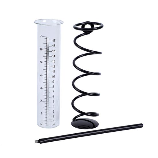 

Outdoor Rain Gauge with Metal Lawn Yard Fence Stake Large Capacity Garden Patio Farm Water Rain 17cm