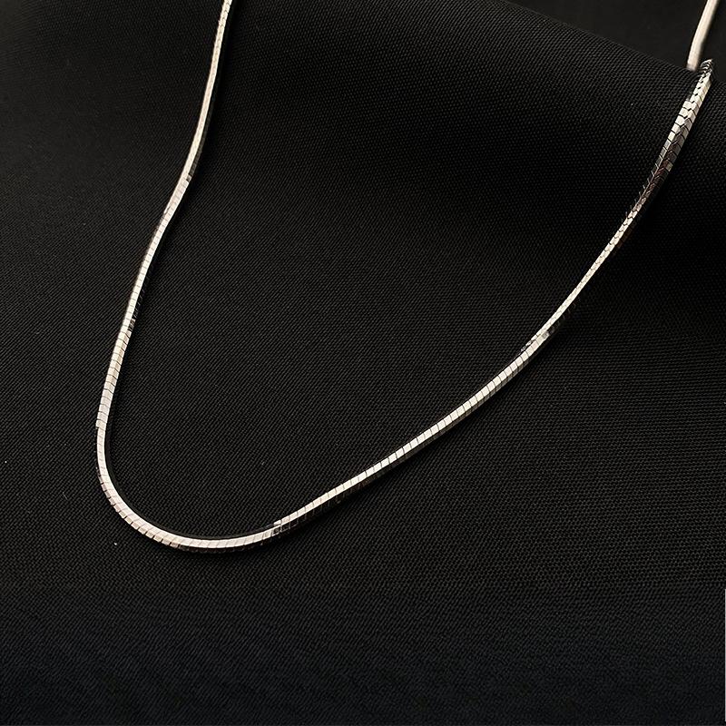 Drawn Tassel Round Brand Snake Bone Chain Necklace with Simple Temperament, Bare Chain, Versatile and Layered Hip-hop