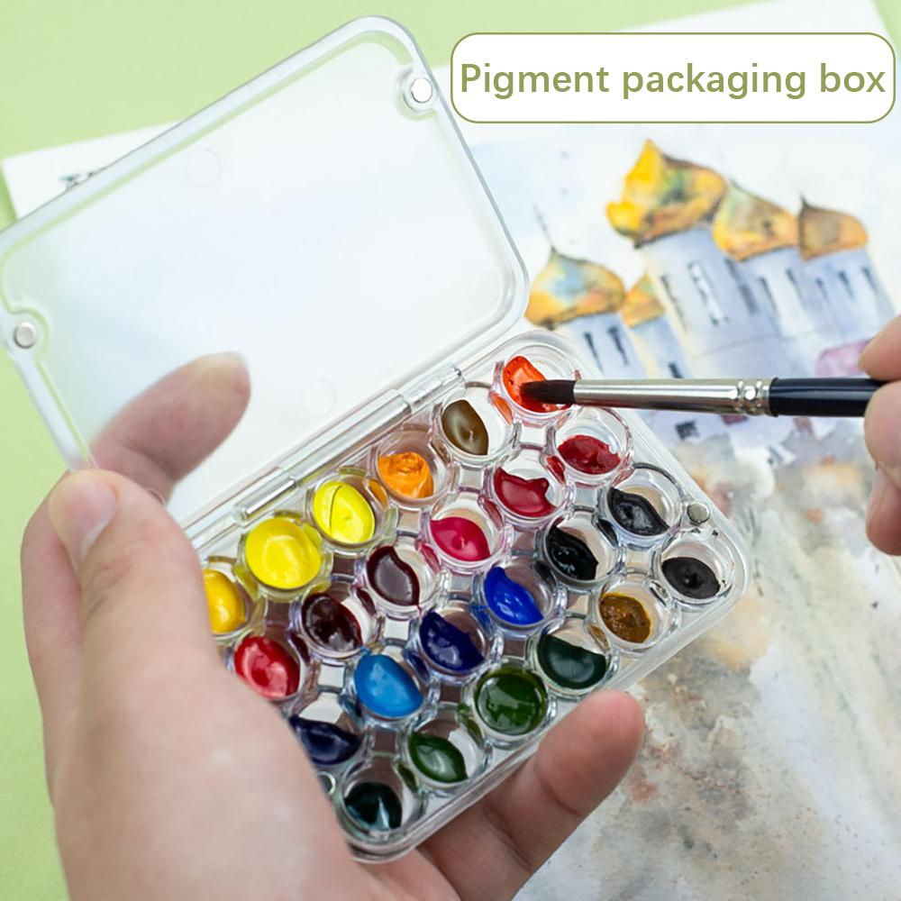 24 Grid 0.8ml Watercolor Pigment Packaging Box Portable Small Capacity Moisturizing Box Magnetic Seal