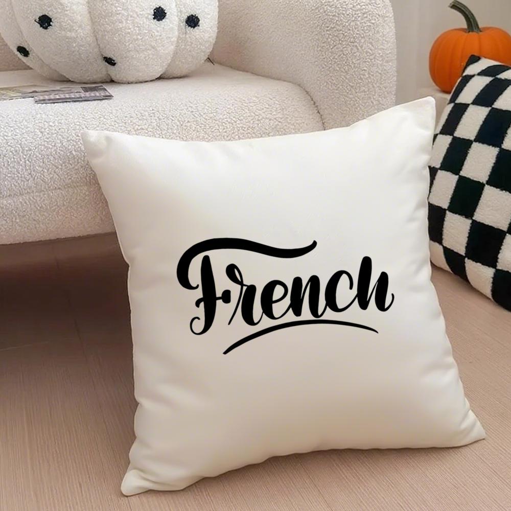 City Romantic Paris France Cushion Cover Throw Pillow Cover Hidden Button Durable Polyester Chair Cushion