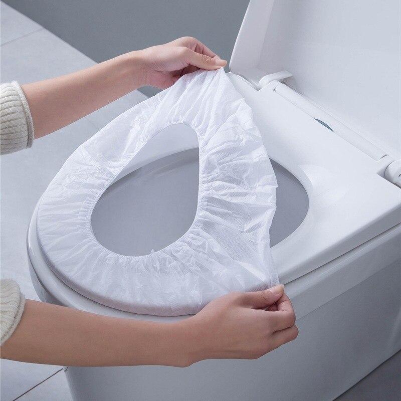 10 Pcs/set Disposable Toilet Pad Double-layer Thick Non-woven Toilet Set Cover Tourist Full Coverage Waterproof Toilet Cover