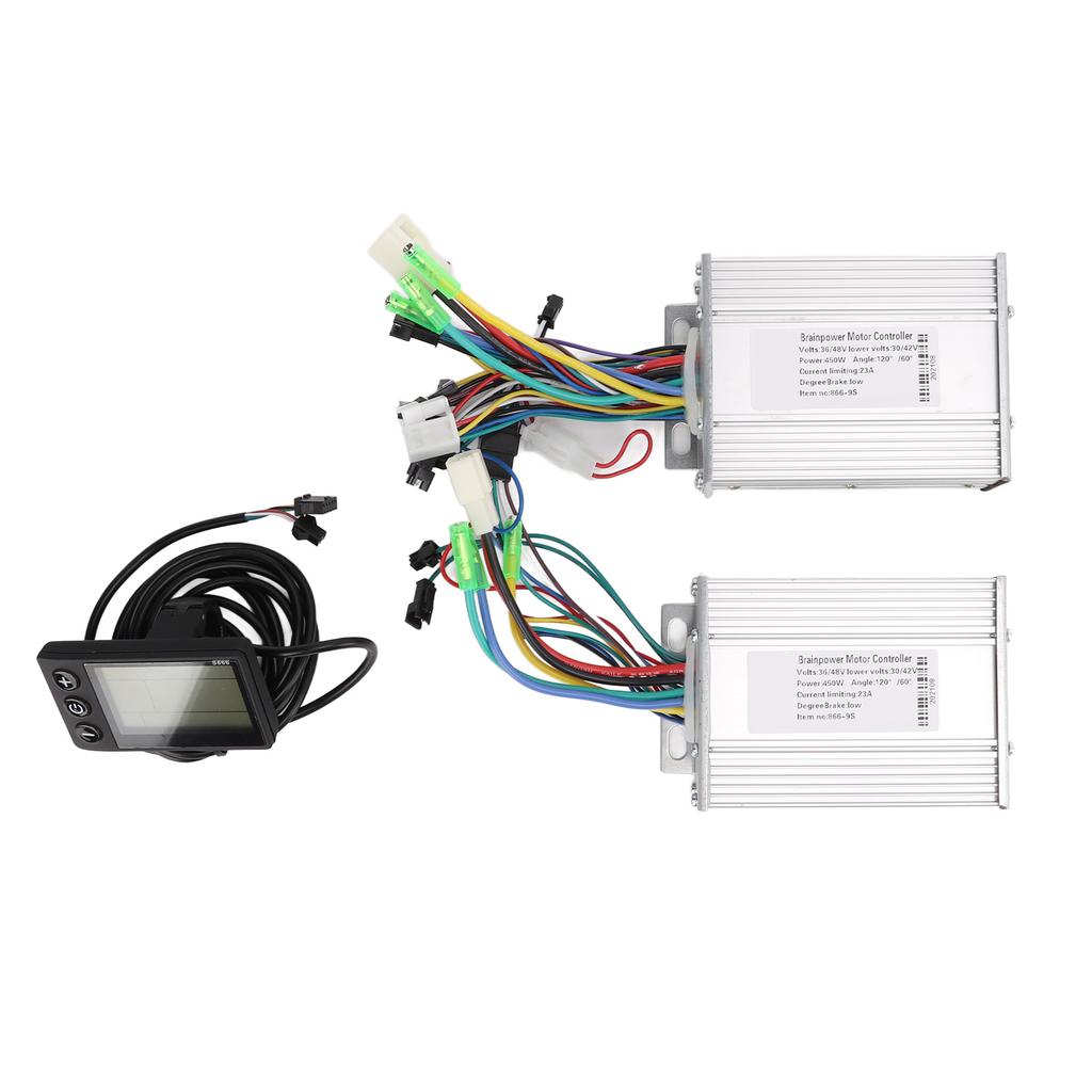 36 48V 450W Brushless Motor Dual Drive Controller Kit with 866 LCD Display Panel for Electric Bicycle Scooter