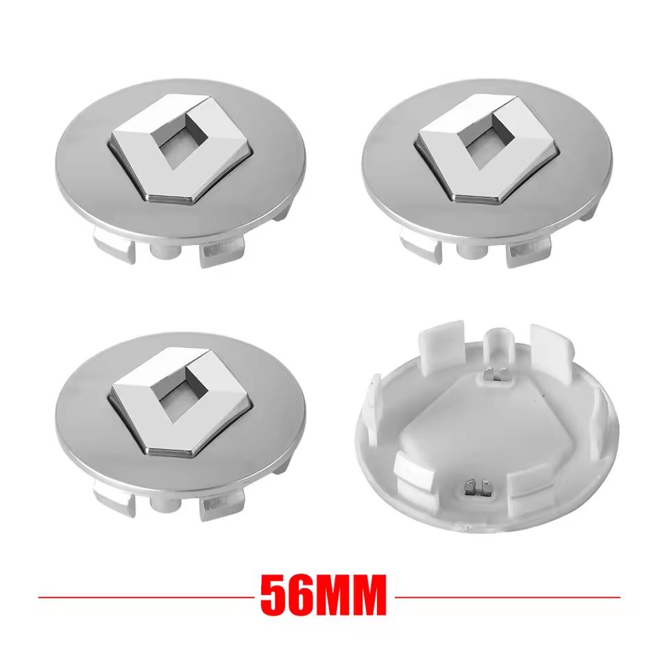 

4PCS Car Wheel Center Cap 56mm/60mm Hub Badge Rims Cover Logo for Renault Megane 2 3 Clio 4 Trafic Captur Kangoo Zoe - Set of 4