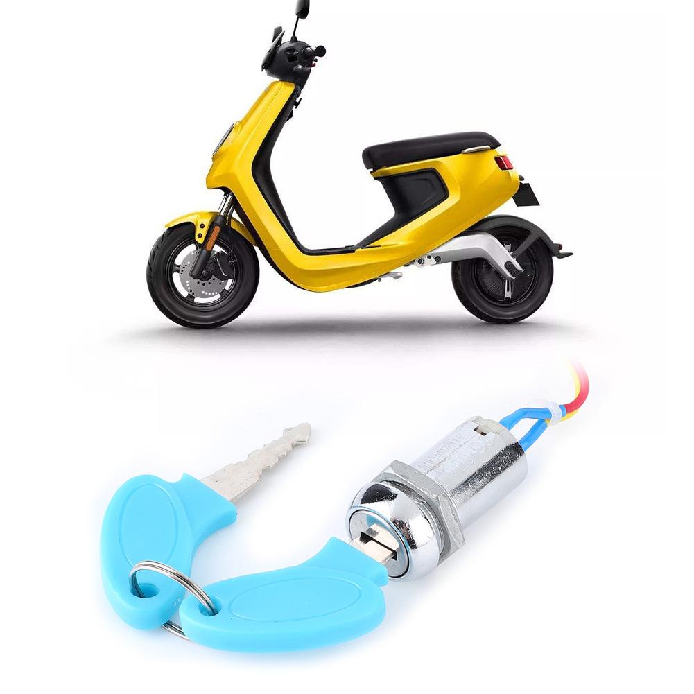 Universelles Zündschloss mit 2 Schlüsseln Ersatz für Elektroroller Fahrrad