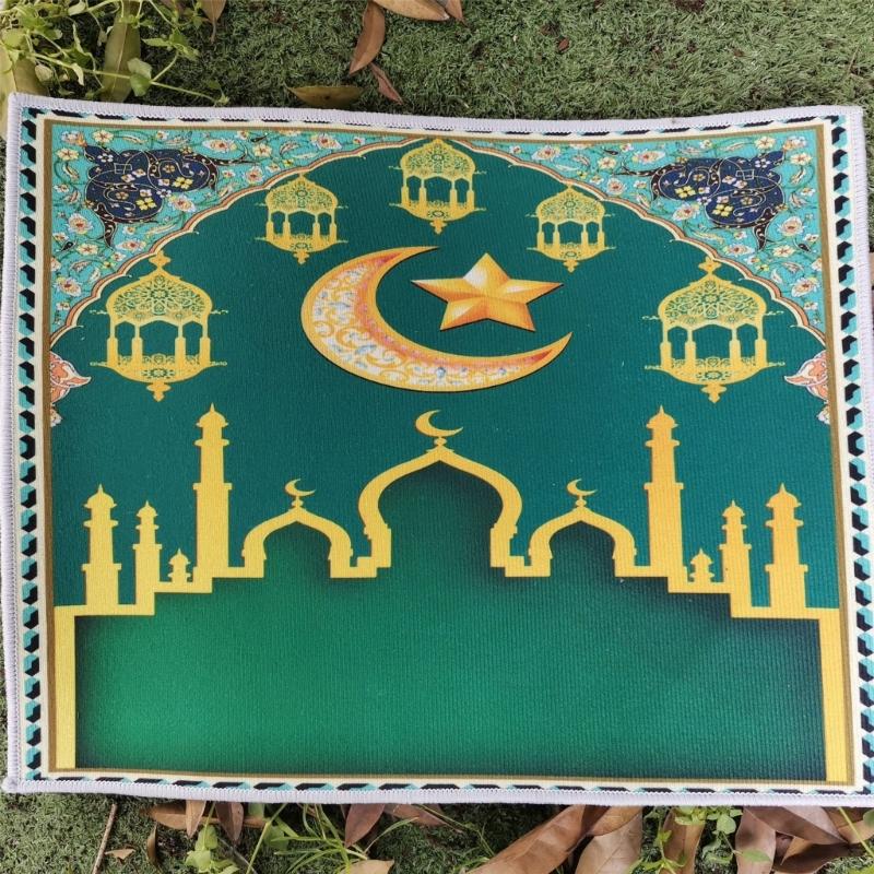 Prayer Mat Worship Blanket Worship Kneel Embossing Floor Carpets Non-slip Soft Portable Travel Prayer Rug Ramadans  Gift