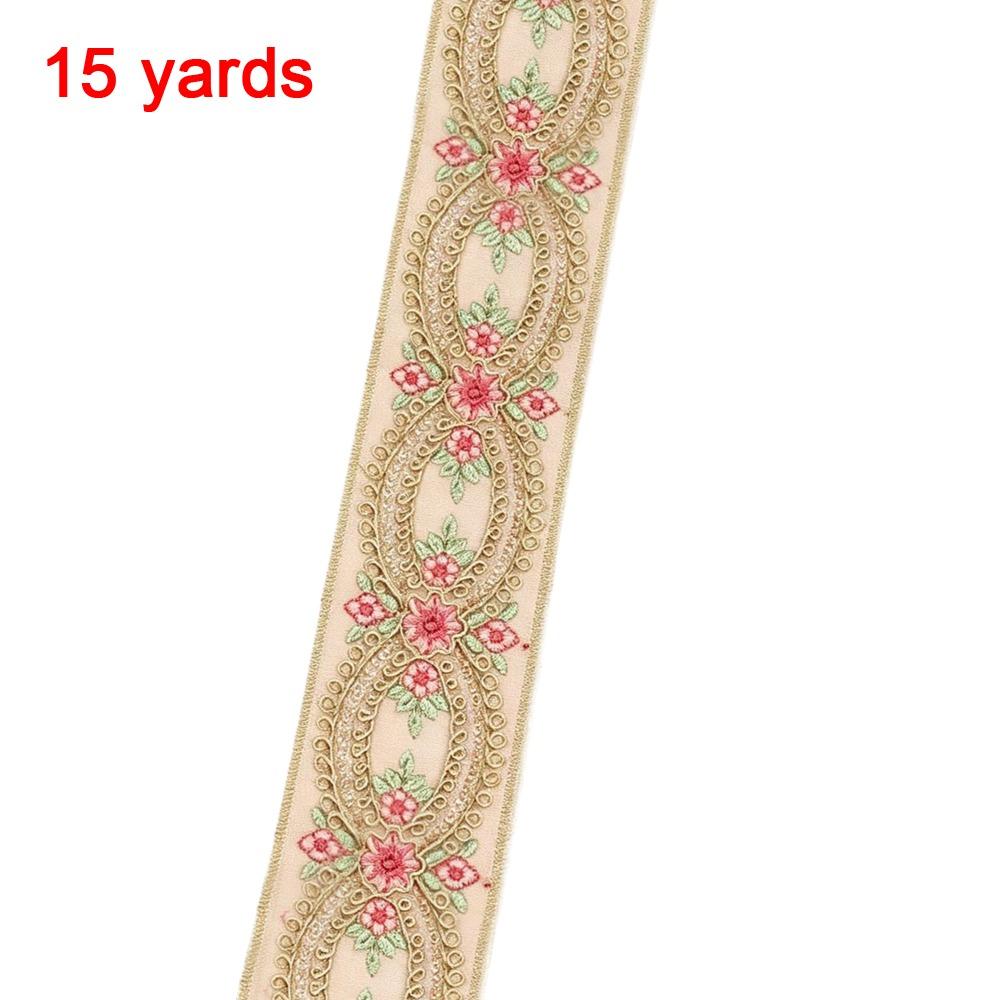 4.5cm Width Fabric Webbing Ribbon Gold Thread Sequins Embroidery Lace Fabric For Dress Decoration