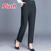 Women Winter Thickened Plush Warm Casual Pants  High Waist Loose Striped Trousers 6XL