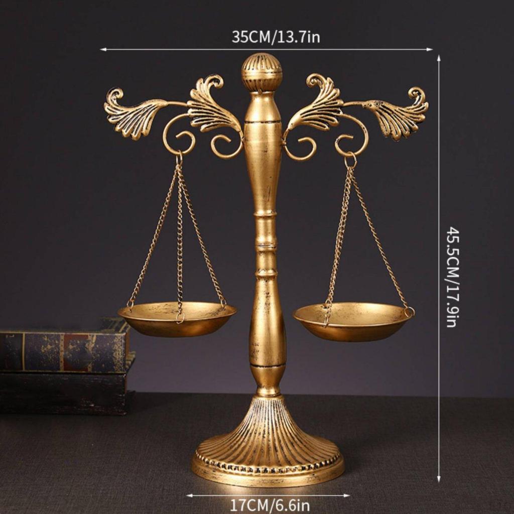 Decorative Balance of Justice Rustic Look Sculpture Sturdy Scale for