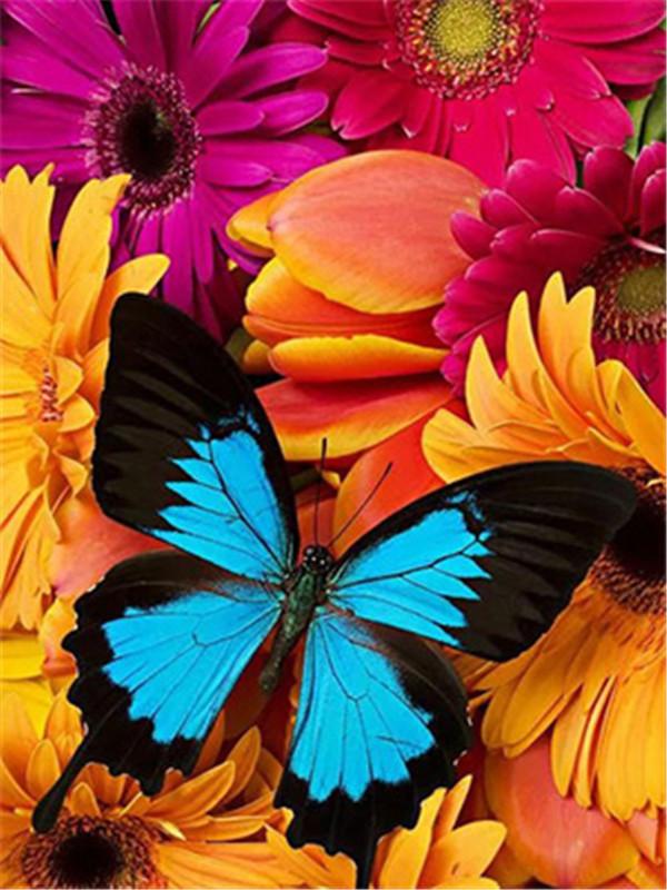 5D Diamond Painting Butterfly Cross Stitch Kit Full Drill Diamond Embroidery Flower Mosaic Daisy Rhinestone Handmade Gift