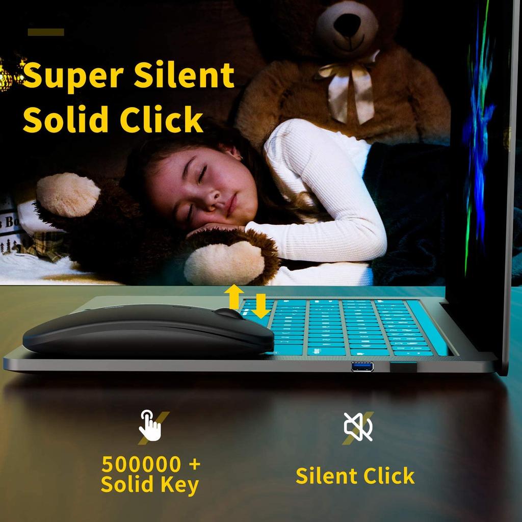 Wireless Rechargeable Mouse for Laptop Computer PC Slim Mini Noiseless Cordless Mouse 2.4G Mice for Home/Office