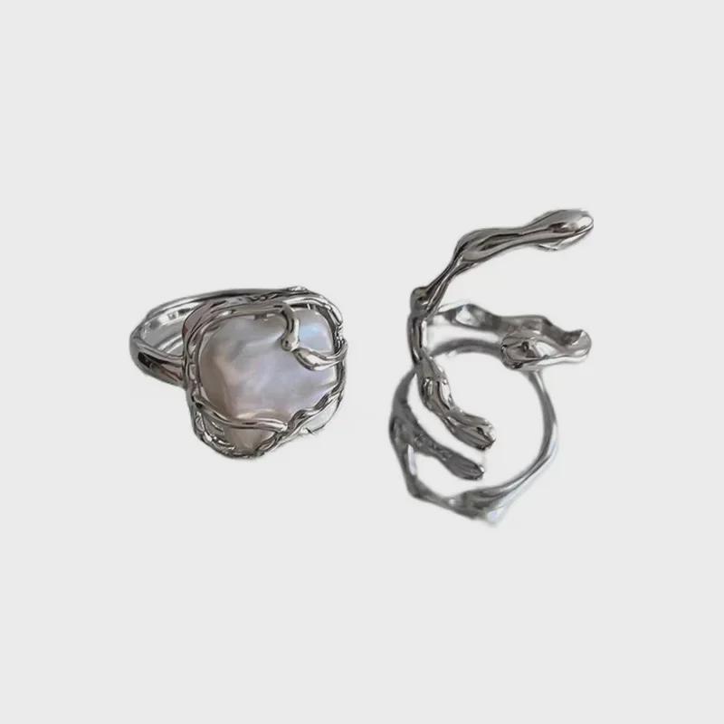 Trendy Pearl Cold Style Index Finger Ring for Women - Fashionable Ins Student's Hot Style