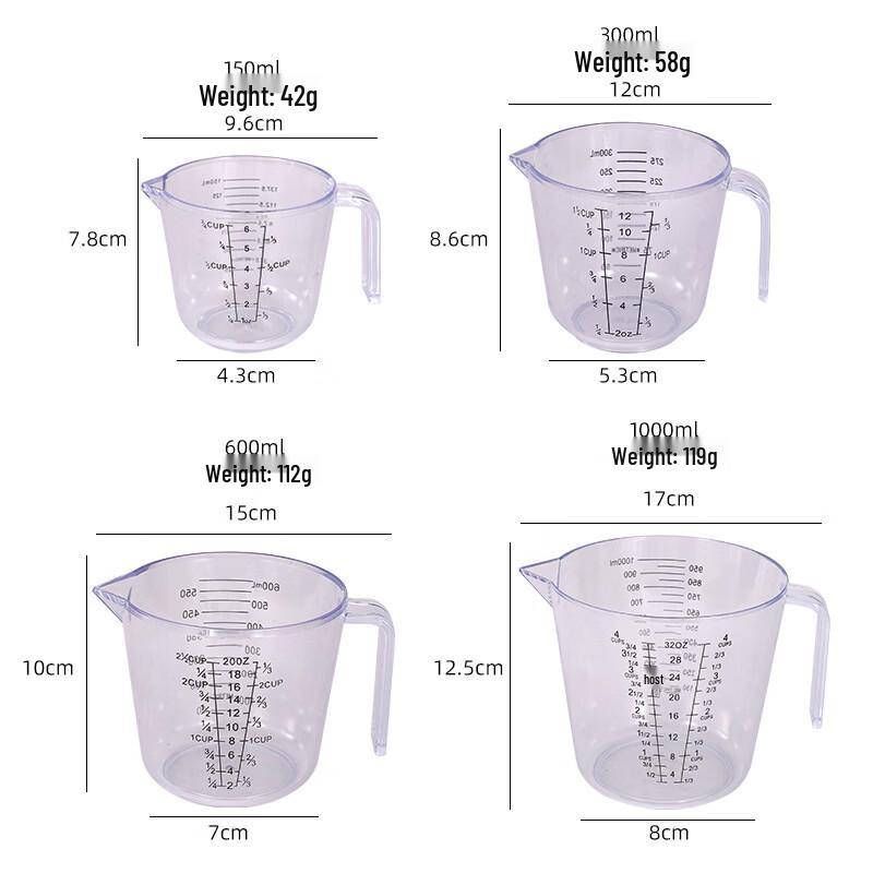 Graduated PS Plastic Measuring Cup Set