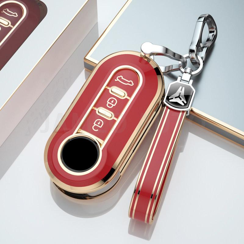 3 Button Tpu Car Key Case Cover For Fiat 500 Ducato Panda 500L Punto Lancia Musa For Citroen Car Keyring Keychain Auto Accessory