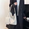 Commuter Shoulder Bag Large Capacity Striped Tote Bag Literary Shopping Bag Versatile Student Women's Bag