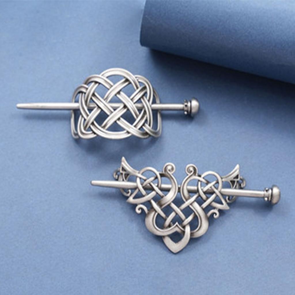 Viking Celtic Love Hair Clips Retro Norse Style Party Accessories Valentine's Day Gift Set