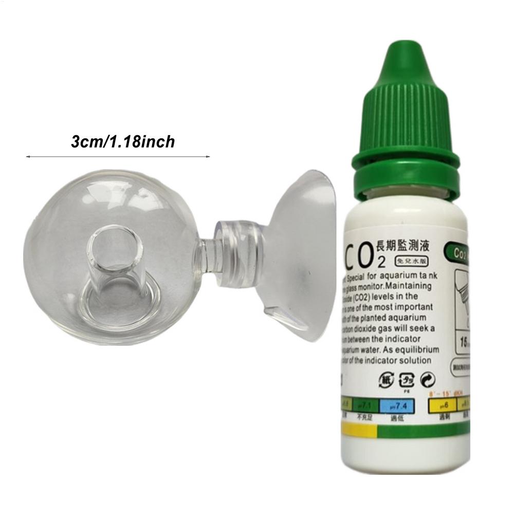 CO2 Indicator Drop Checker Solution Long Term Monitor Test Fish Tank Glass Aquatic Co2 Tester for Fish Tank Aquariums