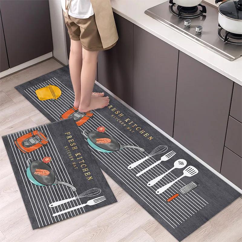 Tappetino da cucina Tappeto a striscia lunga per corridoio della camera da letto Tappeto morbido e antiscivolo Tappetino per ingresso Accessori da cucina