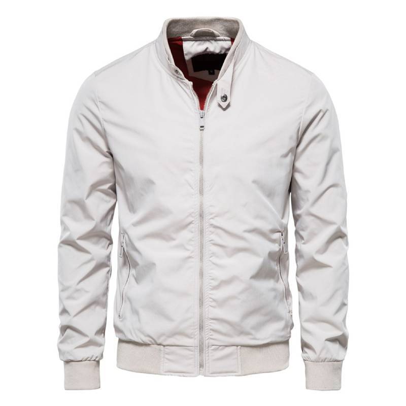 Casual Men Jacket Spring Autumn Thin Windproof Durable Polyester For Teenagers