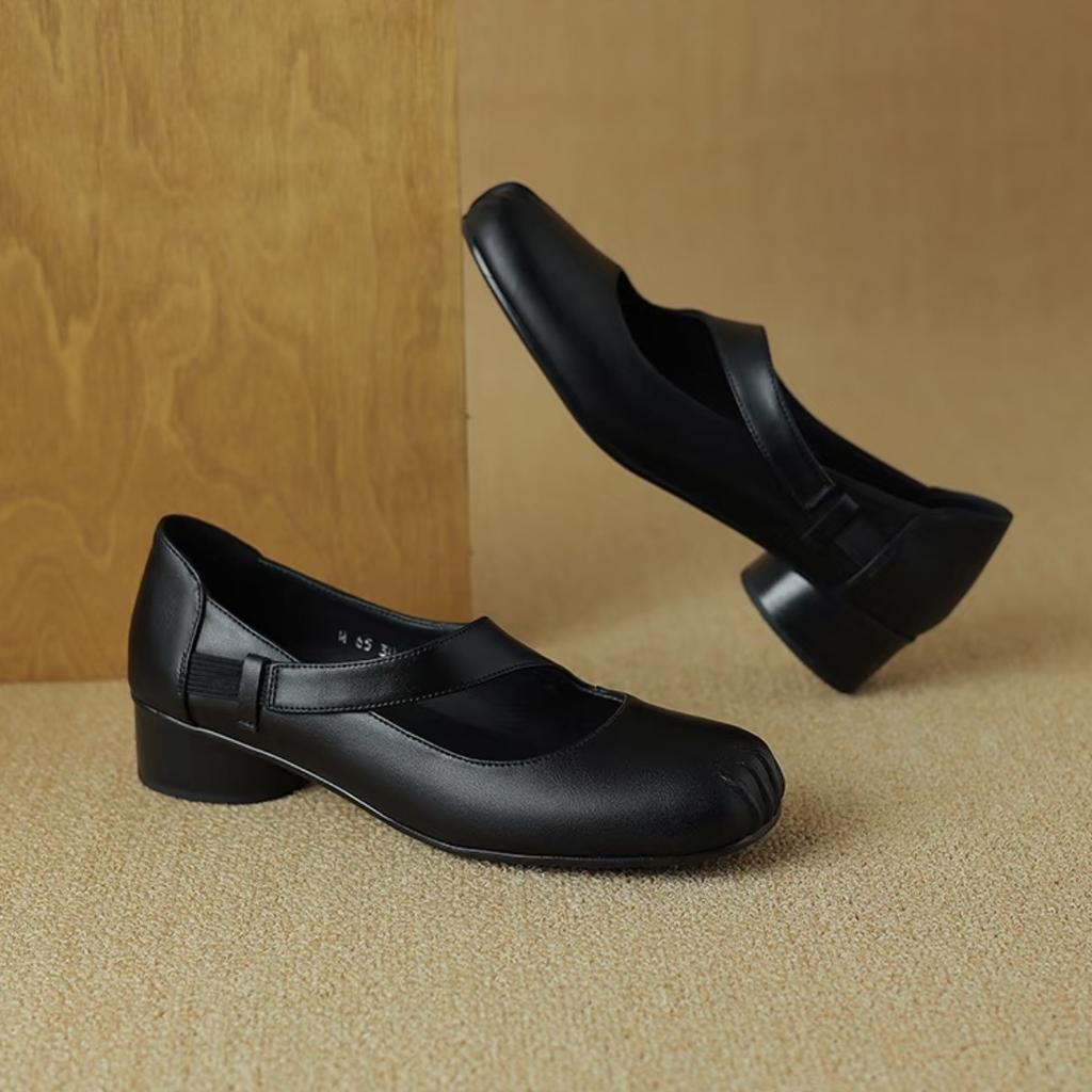 Cowhide version~ 2025 new soft-soled ballet shoes, square head flat-soled French single shoes, women's retro Mary Jane shoes