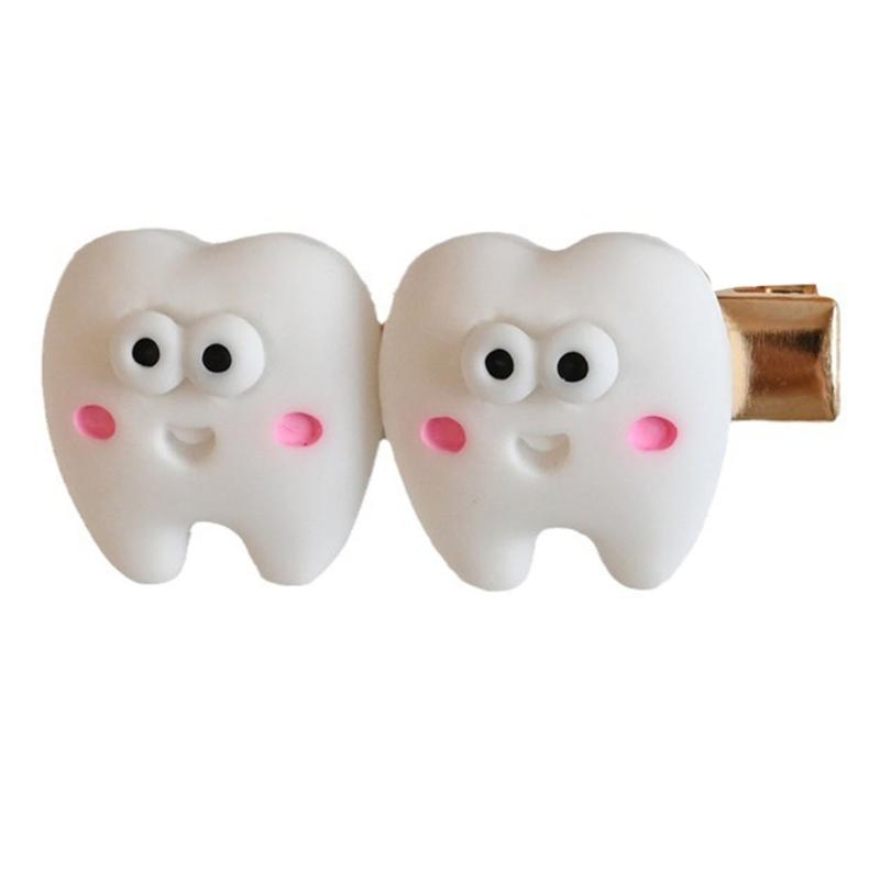 Tooth Hair Snap Clip Y2K Girls Accessories Sweet Handmade Hairpin Women Girl