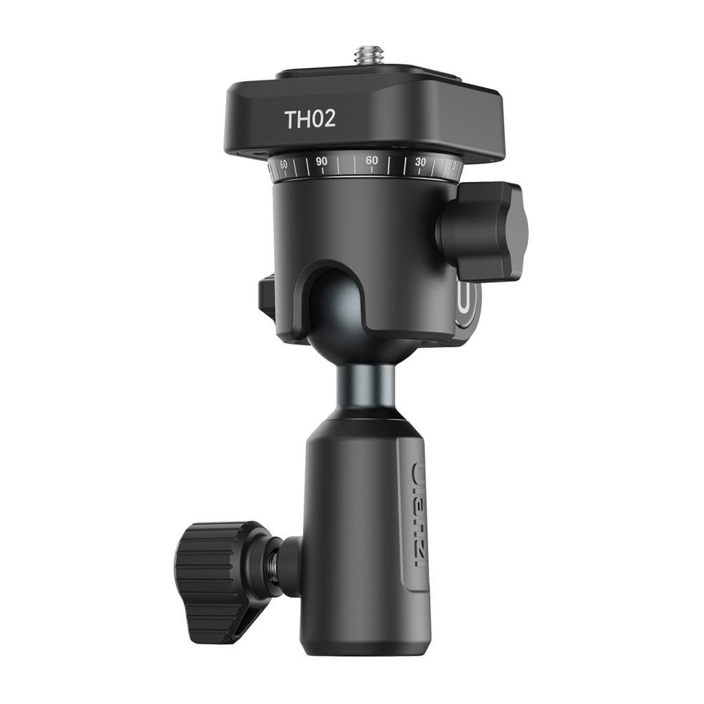Ulanzi T112 TH02 Uka Inverted Ball Head with Quick Release Plate, 360° Rotation, Camera Mount for Monopods and Tripods, Cameras, and DSLRs