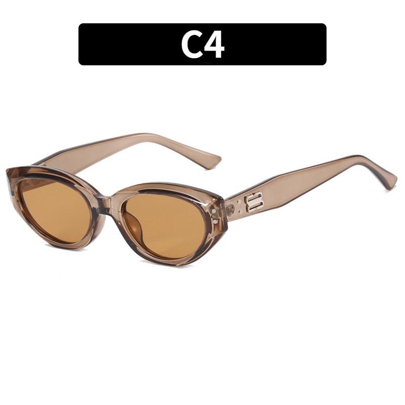 Stylové a vysoce kvalitní nepravidelné kočičí brýle pro ženy, korejské retro sluneční brýle s rýžovými nehty, ideální pro Street Snap