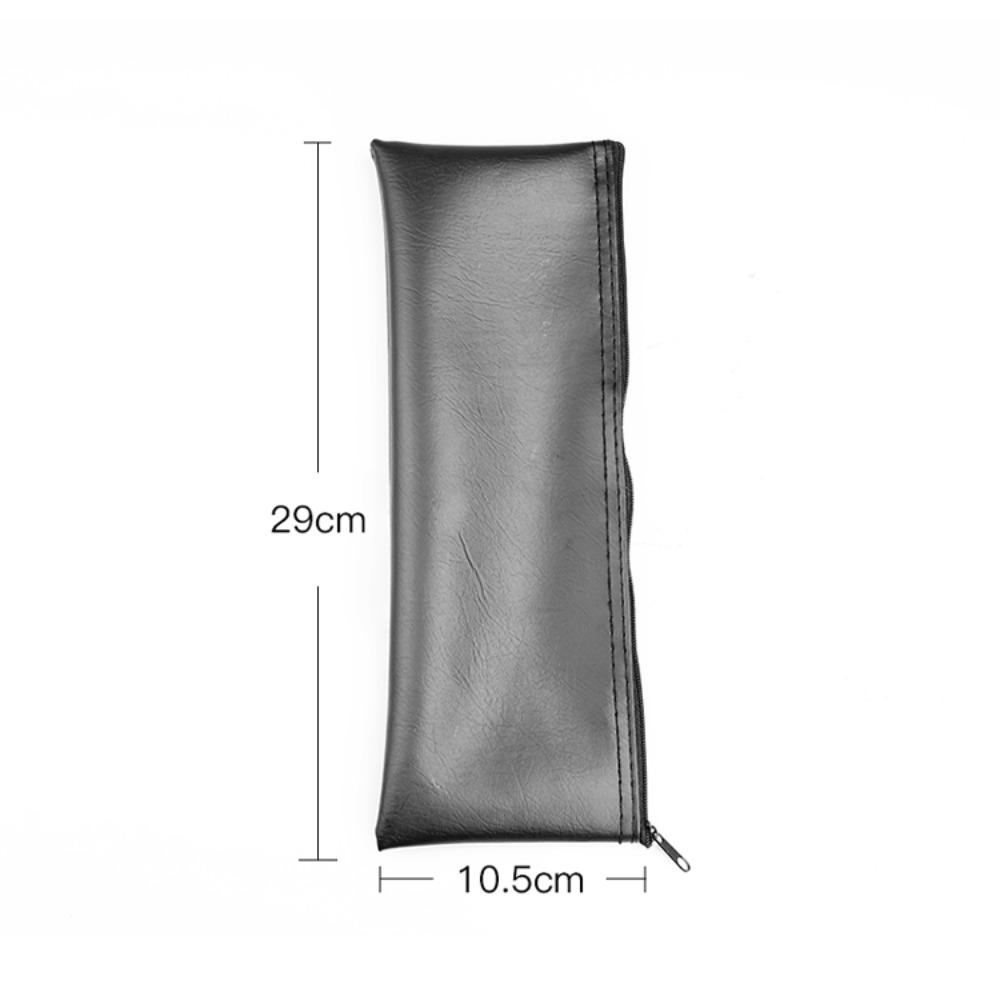PU Leather Microphone Storage Bag Dustproof Mic Protective Bag Microphone Pouch Outdoors Long Style