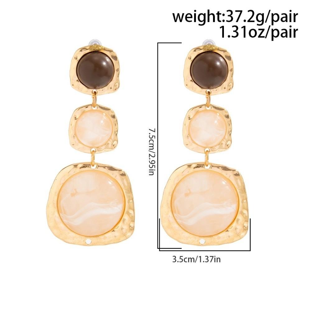 Gold Tone Resin Drop Earrings Three Layer Long Tassel Earrings Holiday Gifts