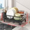 1pc Metal Dish Drying Rack with Drain Tray, Cup Holder & Utensil Holder- Large Capacity Kitchen Sink Organizer, Space-Saving