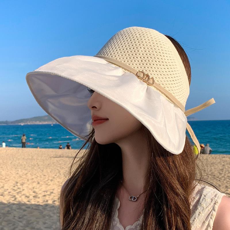Summer hat women's color glue big eaves sunscreen sun hat fashion bucket hat outdoor travel empty top sun hat