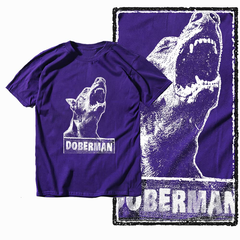 G59 Purple Cotton Men's Streetwear Dog GraphicT-shirt |  Big Size Cool Vintage O-neck Men's Tee Tshirt