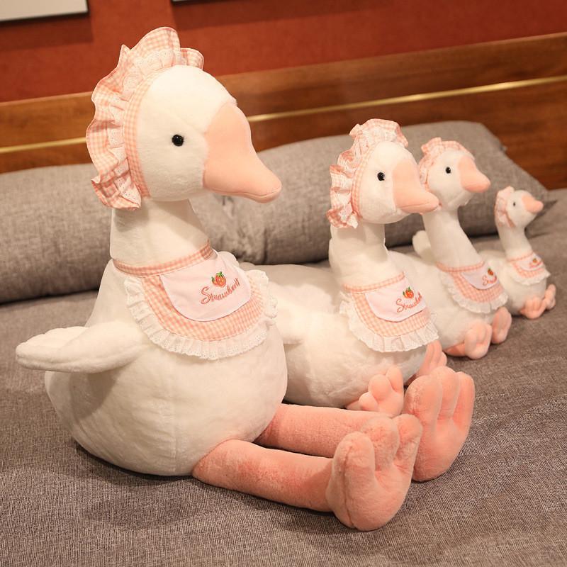 White Goose Plush Toy Set With Dress Up Costumes For Children And Kids